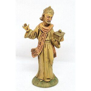 Vintage Depose Nativity Figurine – Italian-Made Man with Crown Holding Box